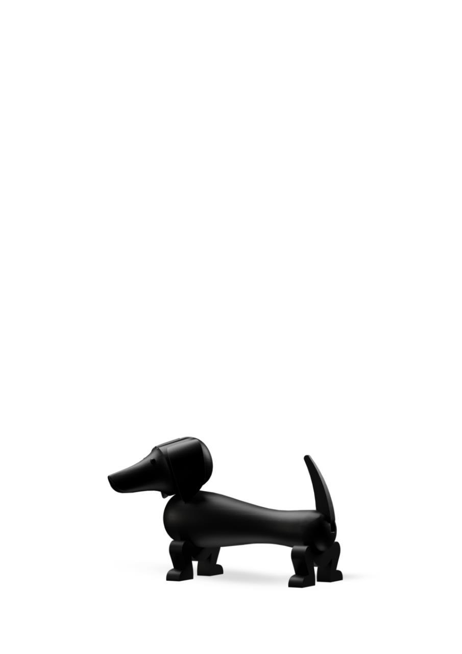 Hund klein, 11cm, dunkel gebeizte Eiche