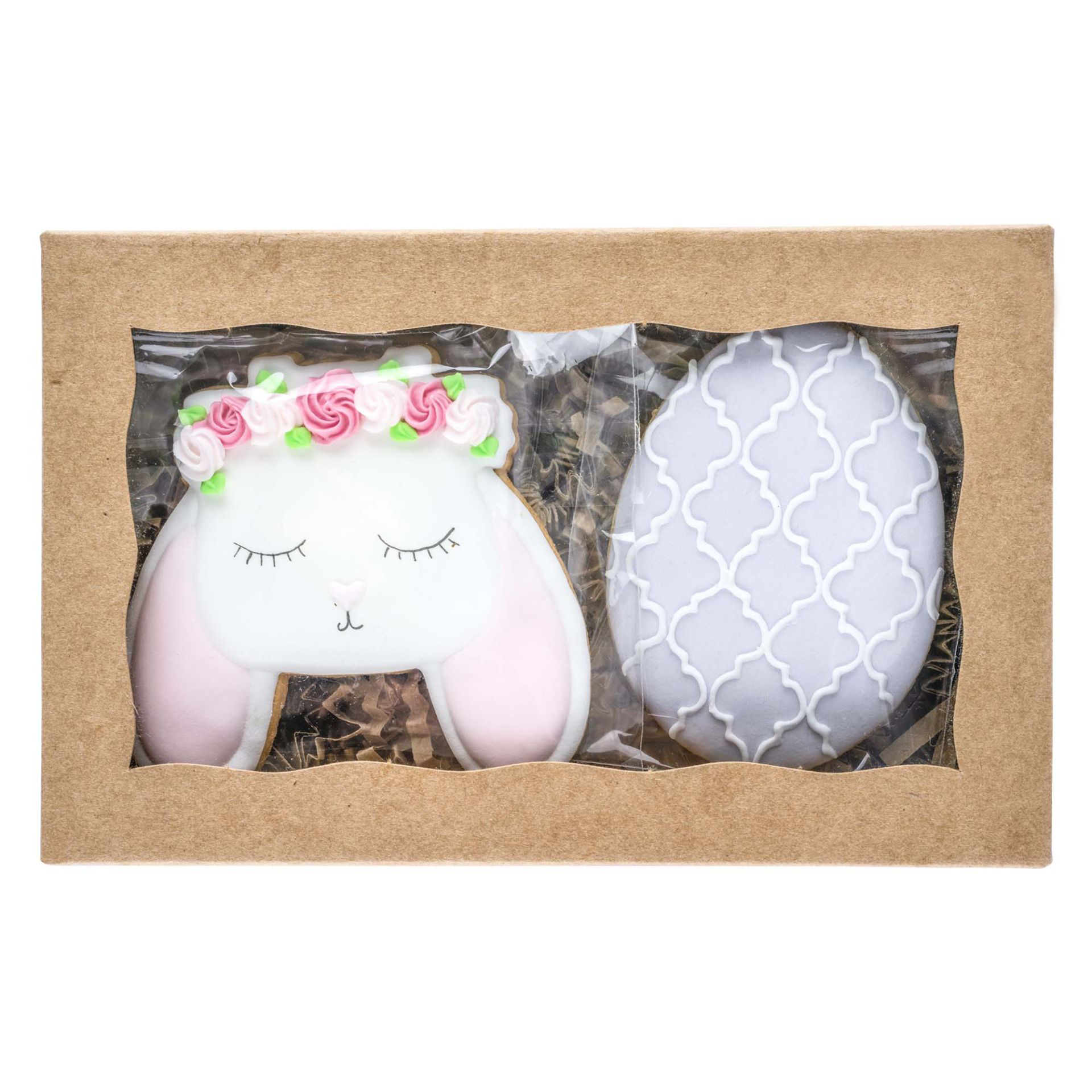 Osterei-Kaninchen & Osterei Cookie in Box, 85g Osterei-Kaninchen & Osterei Cookie in Box, 85g