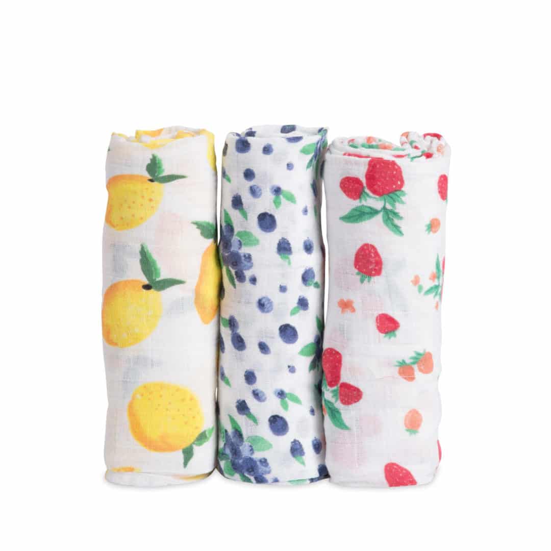 Cotton Muslin Swaddle 3 Pack - Berry Lemonade