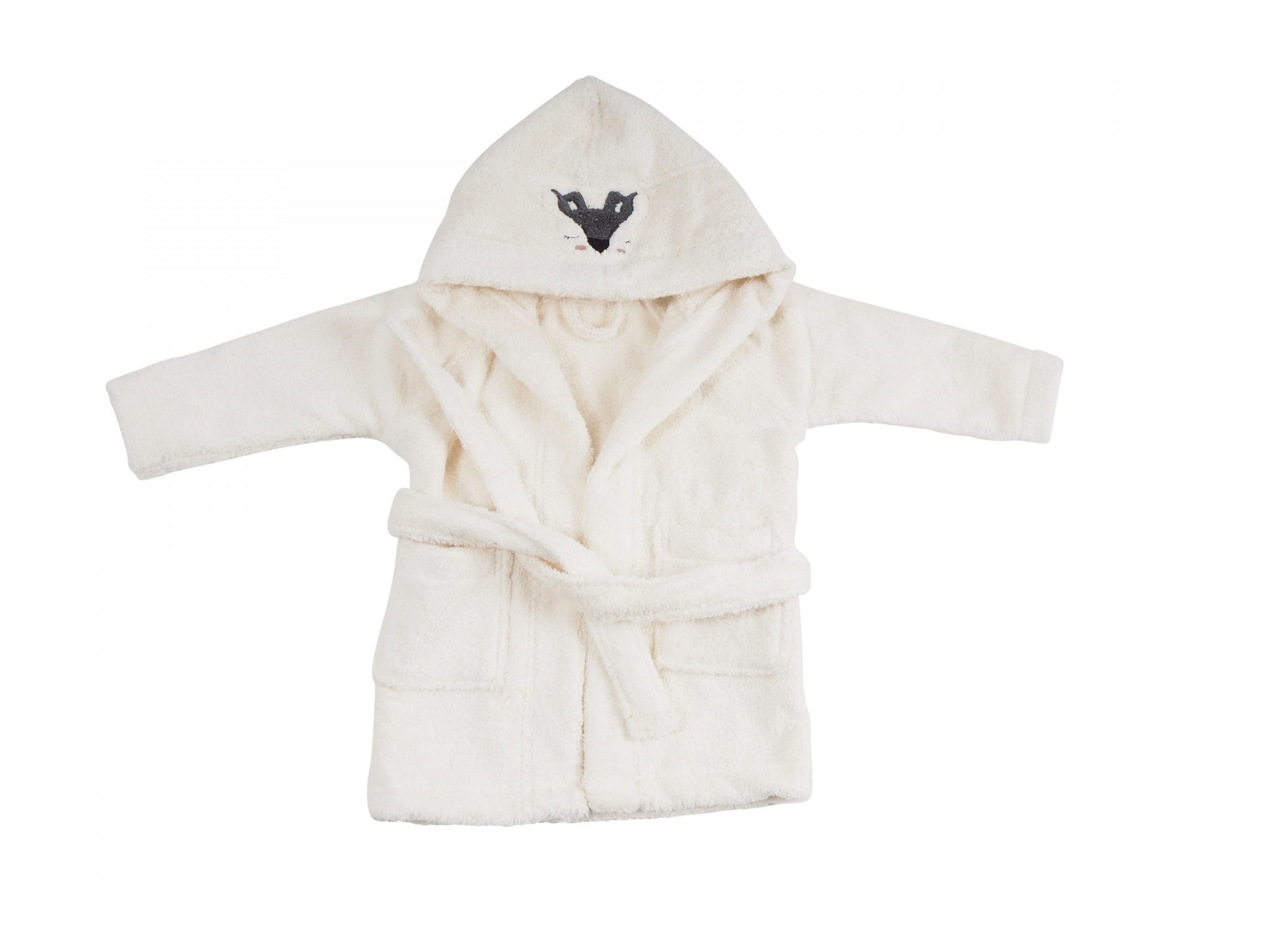 Bademantel Rehkitz ecru Gr. 3-4 (GOTS) Bademantel Rehkitz ecru Gr. 3-4 (GOTS)