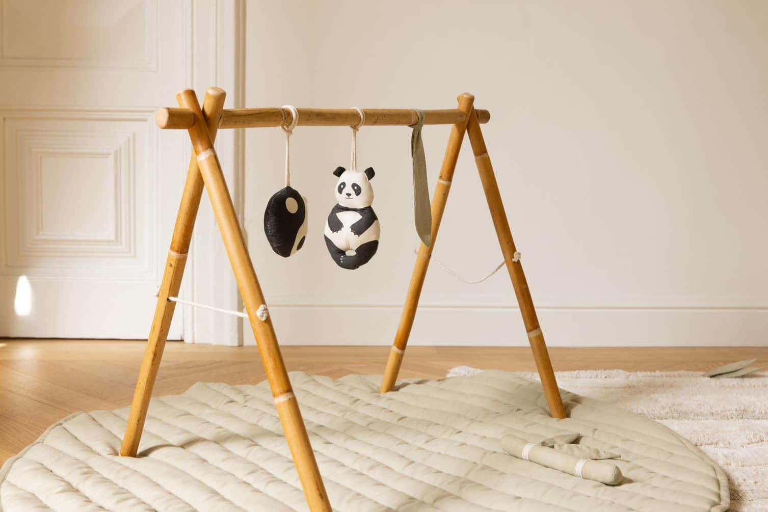 Set of 3 rattle toy hangers - Panda