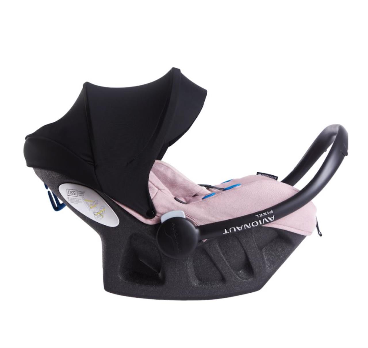 adaptor, autokindersitz, babytrage, rosa stoff, erweiterung