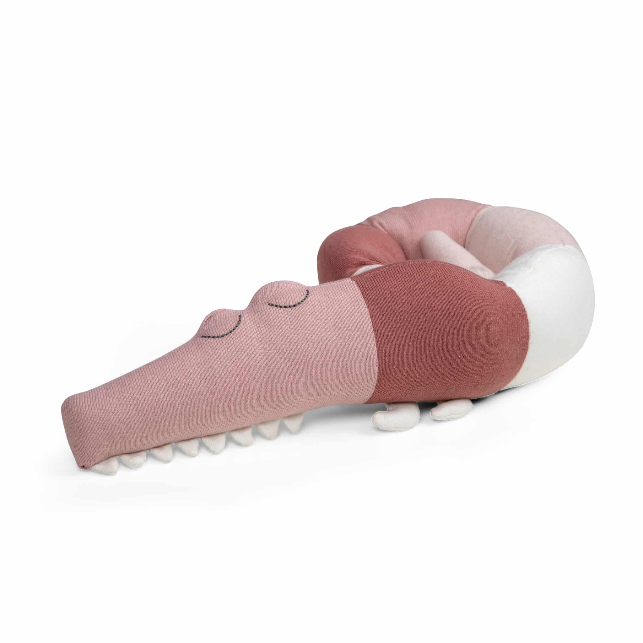 Gestricktes Mini-Kissen, Sleepy Croc, blossom pink