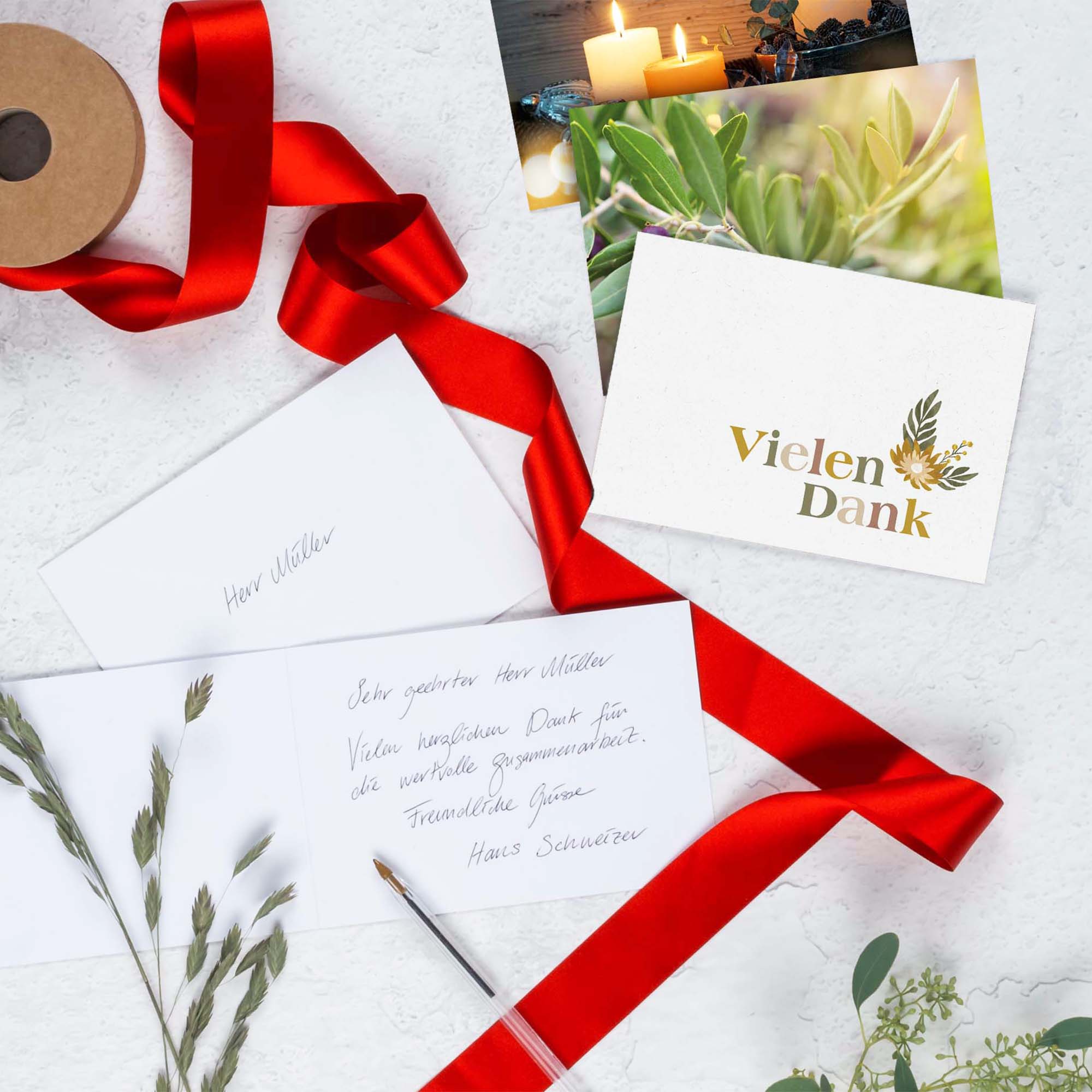 Kerze, Visitenkarte, Papier, Text