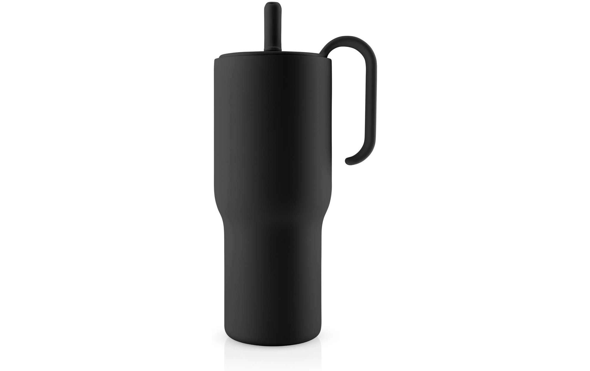 Wasserflasche, Kaffeebecher, Isolierte Flasche, Schwarz, Strohhalmlose Flasche