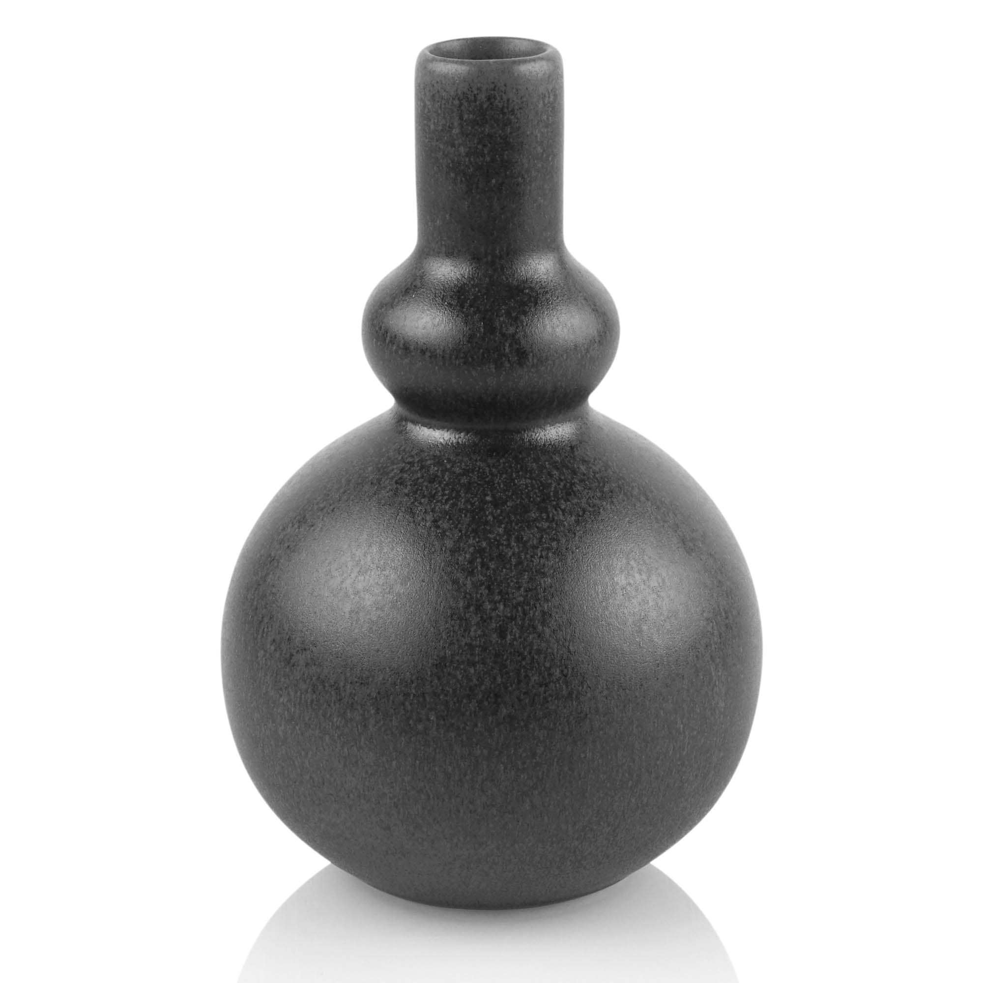 Keramik Vase black iron, 15,5cm