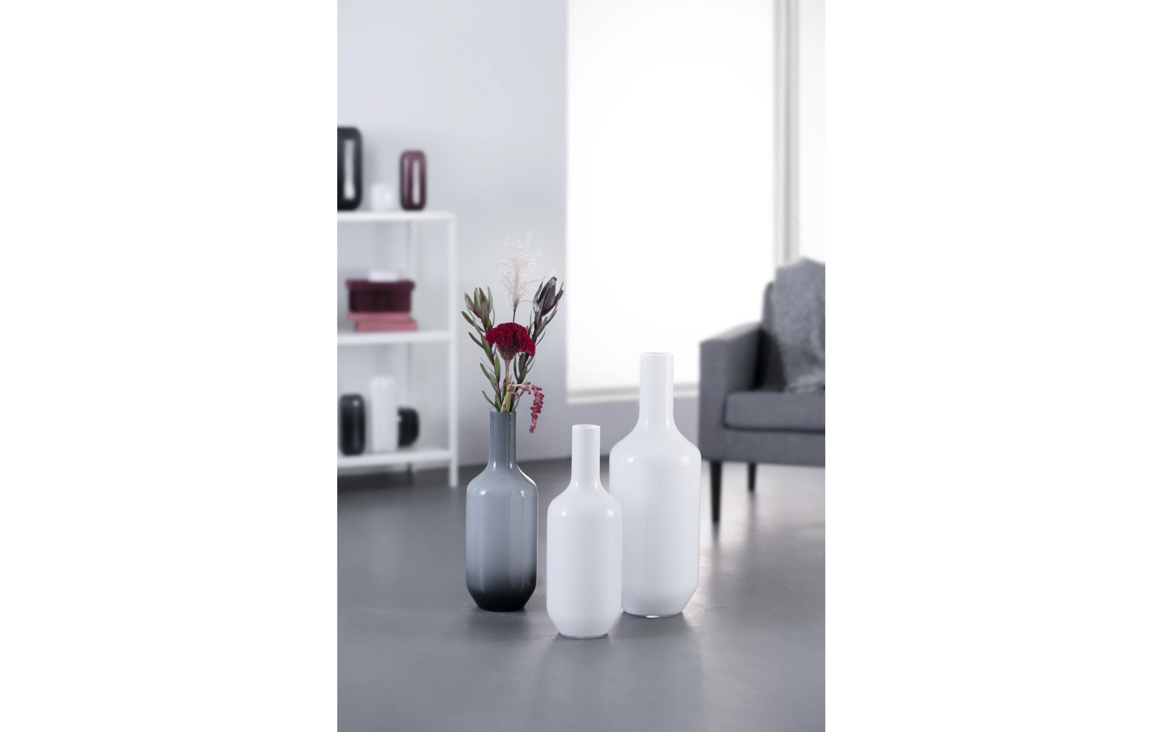 Stilvolle Leonardo Vase Milano weiss – 50cm Höhe