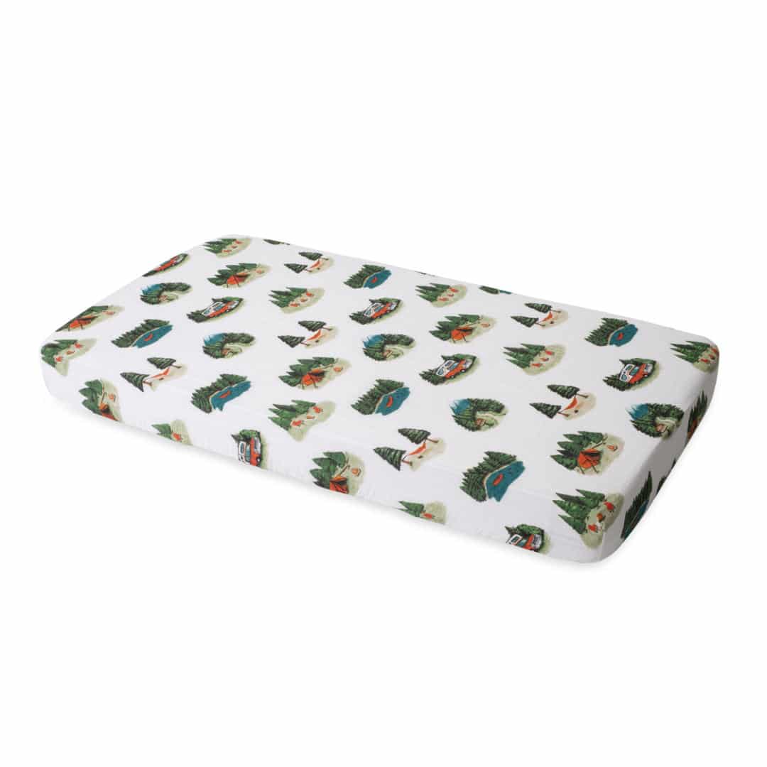 Cotton Muslin Crib Sheet - Happy Camper