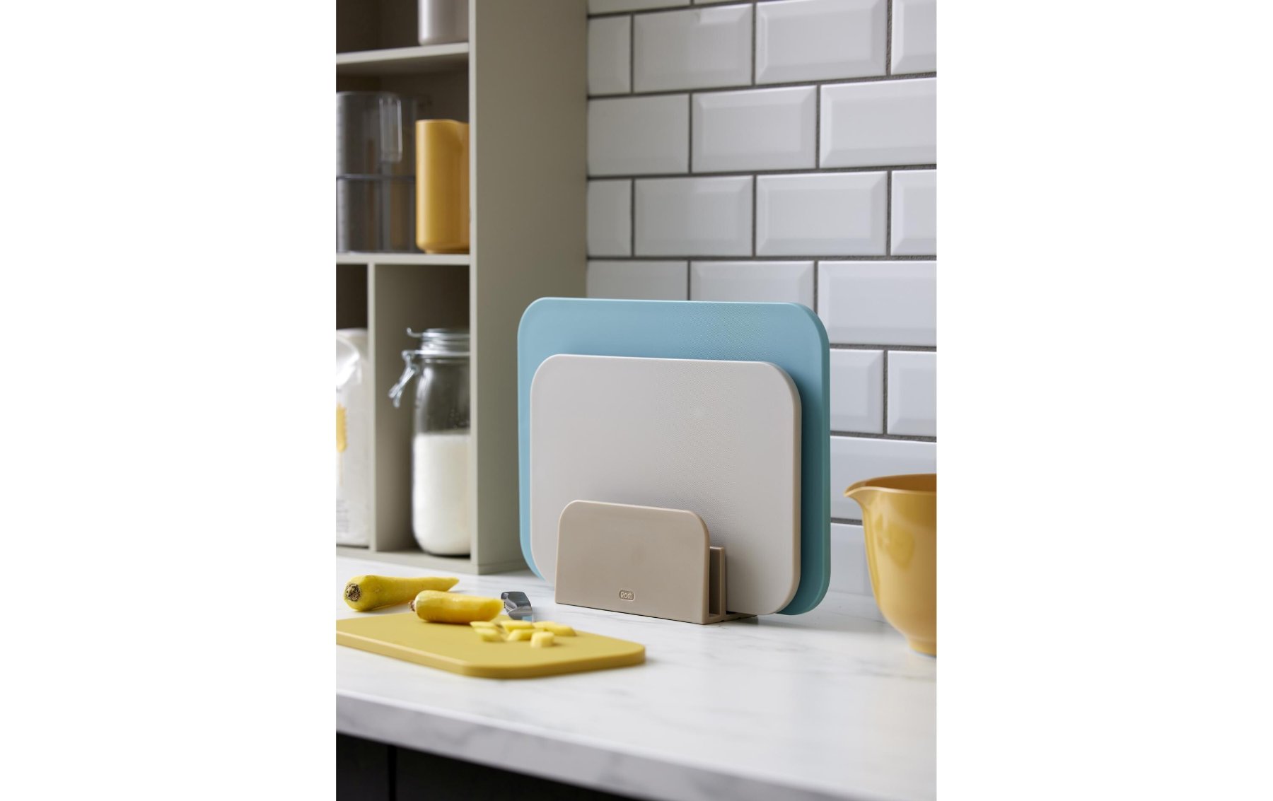  Schneidebretter, Kunststoff Schneidebrett, Küchenzubehör, blaues Brett, beiges Brett