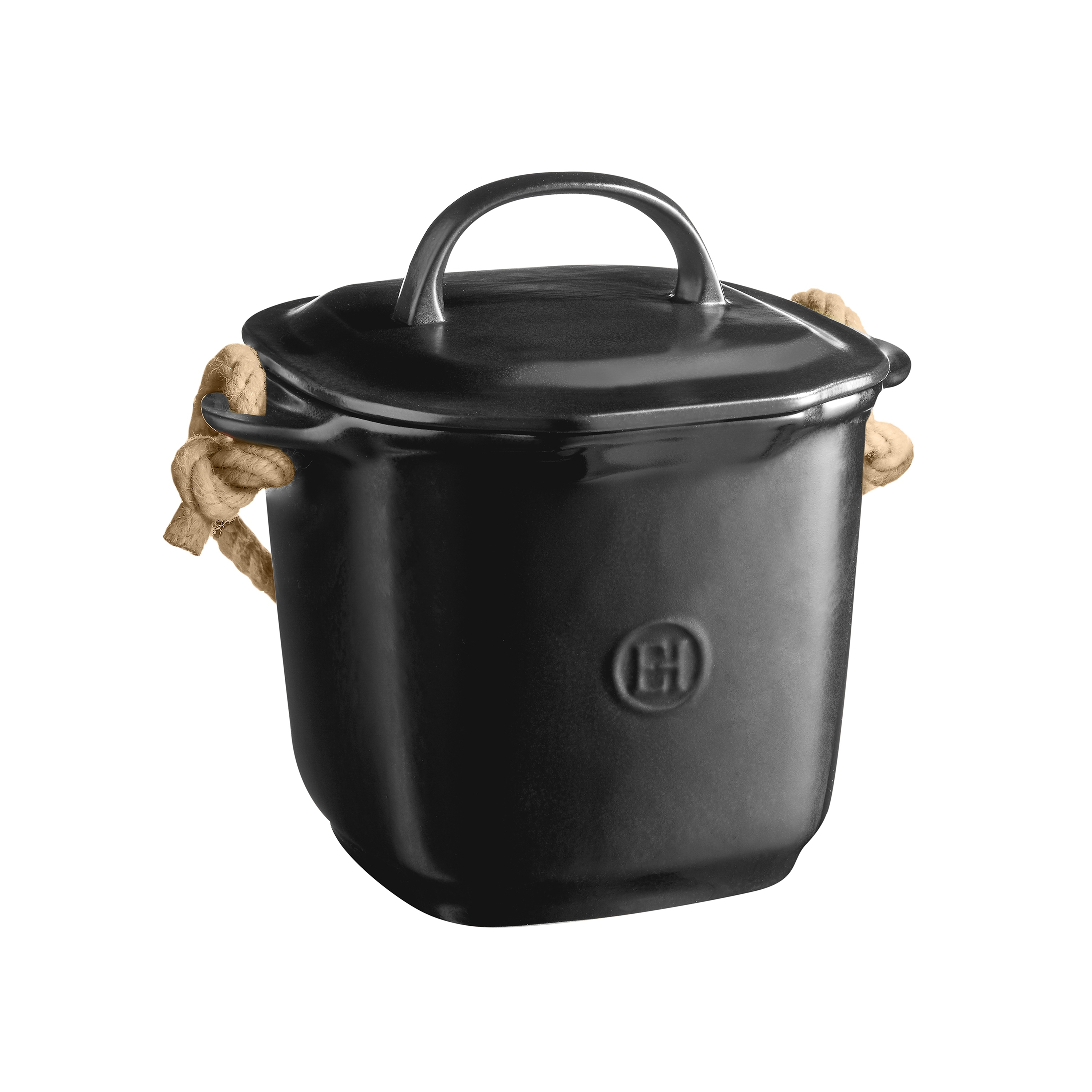 Kompostbehälter aus Keramik 25x20.5x24 cm, schwarz Kompostbehälter aus Keramik 25x20.5x24 cm, schwarz