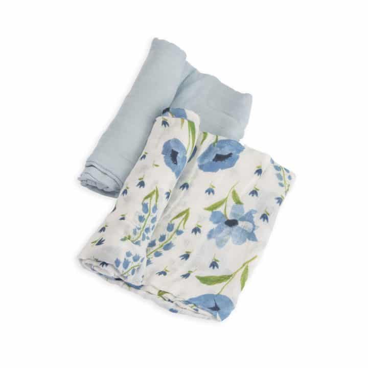 Deluxe Muslin Swaddle 2 Pack - Blue Windflower