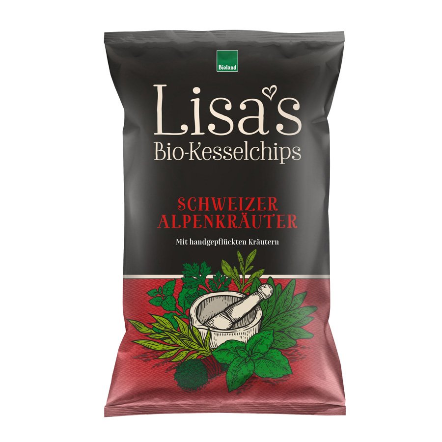 Lisa's Chips Bio Schweizer Alpenkräuter, 125g Lisa's Chips Bio Schweizer Alpenkräuter, 125g