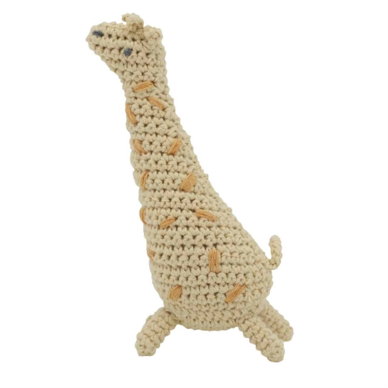 Häkelkrokodil, Kuscheltier, Plüschfigur, Giraffen-Form, Naturfarben