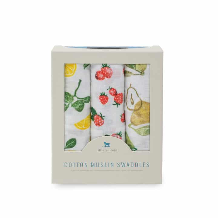 Cotton Muslin Swaddle 3 Pack - Fruit Stand