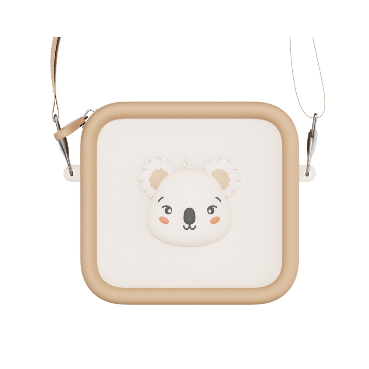 Koala, Kindershouldertasche, Kuscheltier-Design, Schnallenriemen, Quadratisches Muster