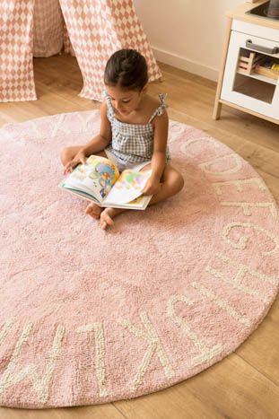 Rug Round ABC Vintage Nude-Natural
