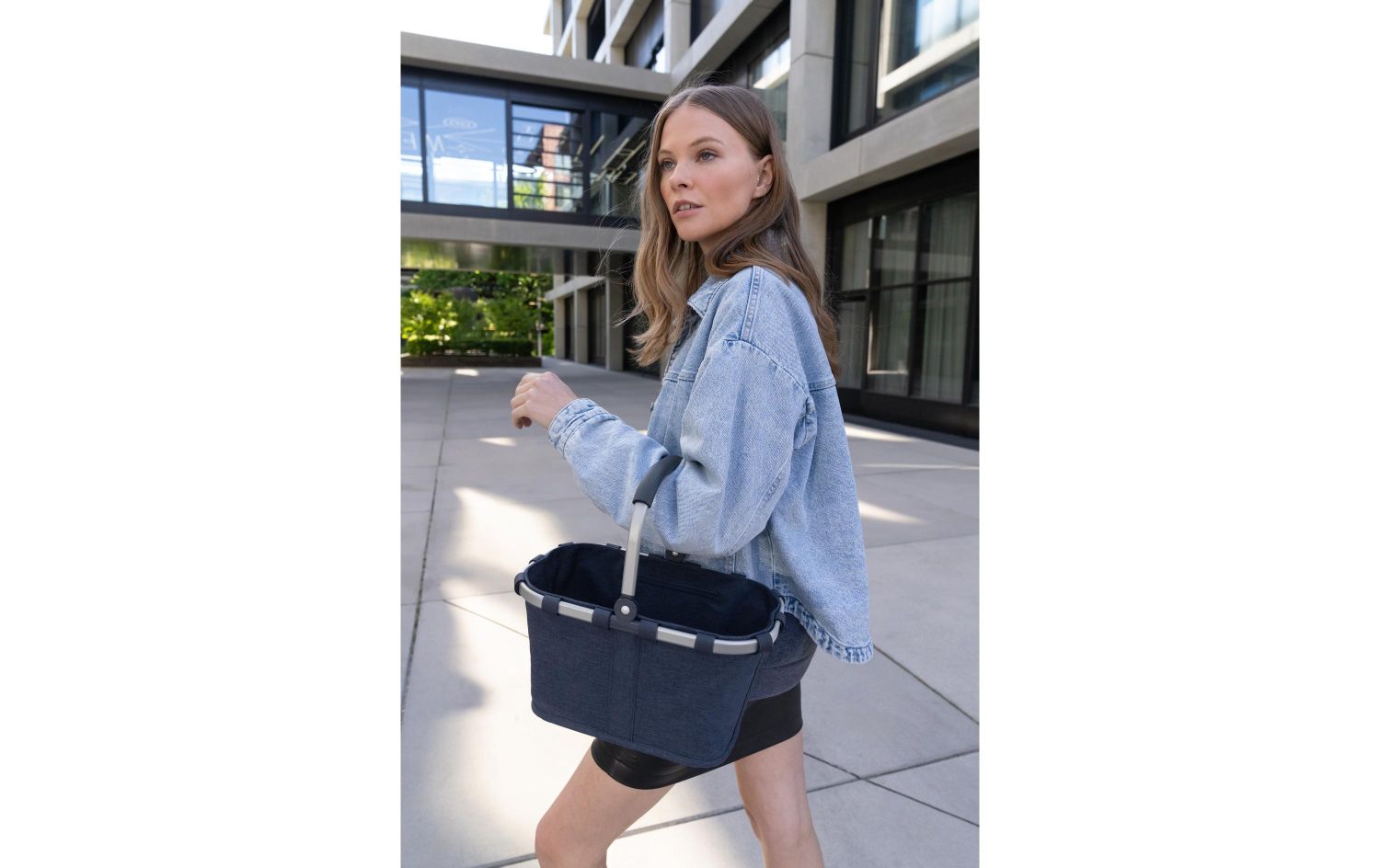 Denimjacke, Blaue Jacke, Basket, Handtasche, Carryall-Tasche