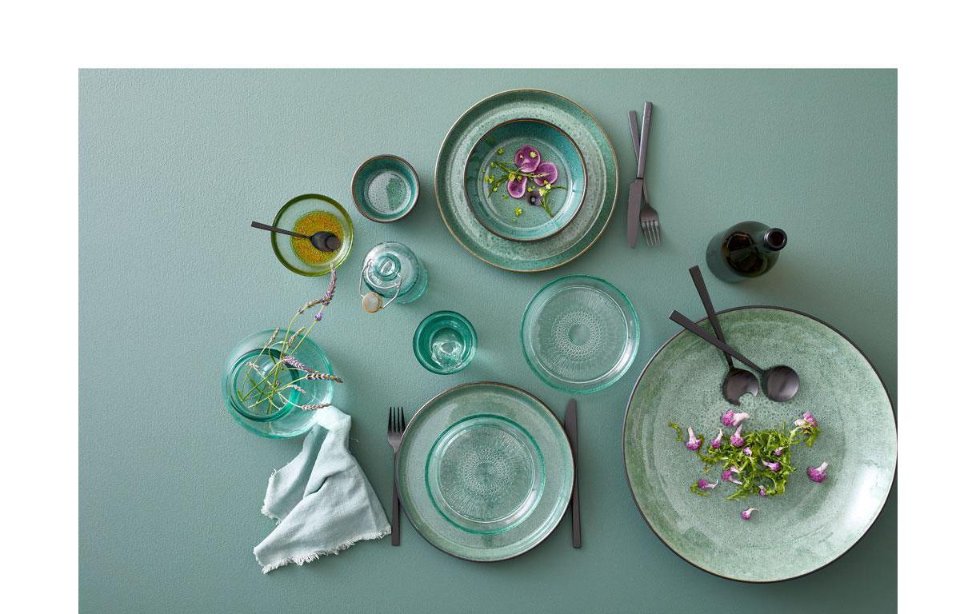 Tischdeko, Geschirrset, Ceramic, Grün, Muster