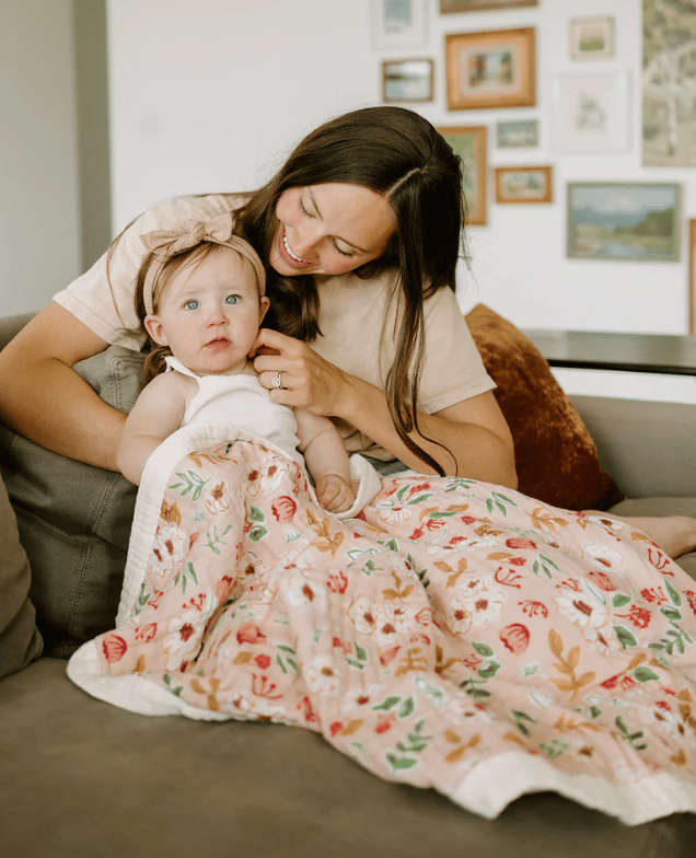 Cotton Muslin Baby Blanket - Vintage Floral