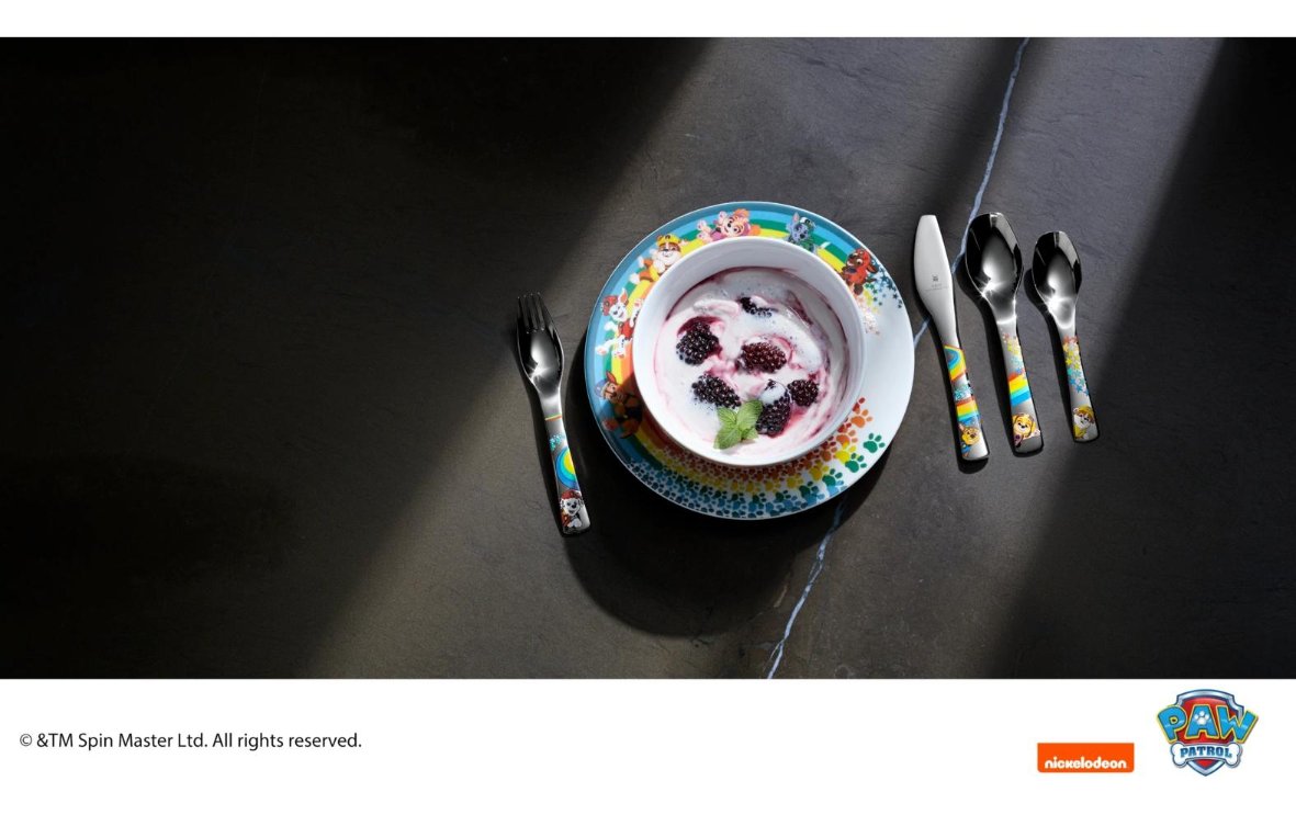 Besteck, Gabel, Löffel, Teller, Gefrorener Joghurt