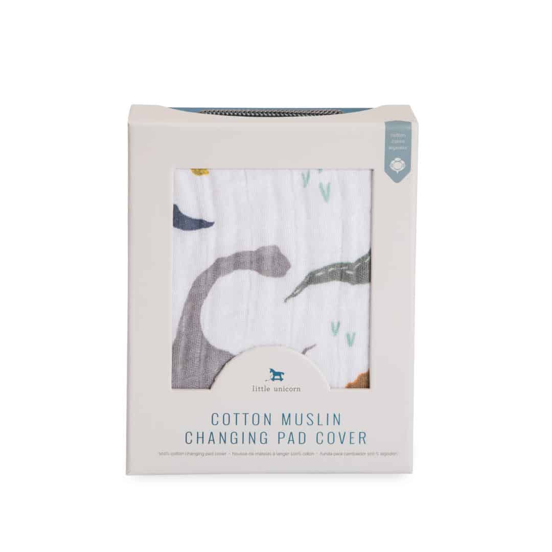 Cotton Muslin Changing Pad Cover - Dino Friends