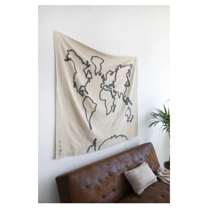 Wall Hanging Canvas Map