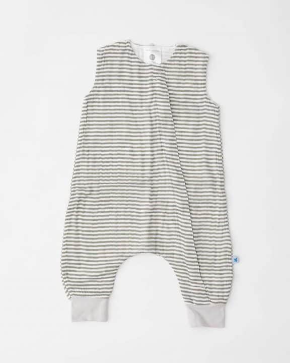 Cotton Muslin Sleep Romper Gr. L - Grey Stripe