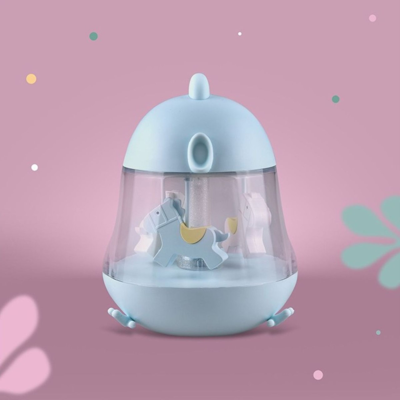 Töpferei, Baby humidifier, Mini humidifier, Blauer Kunststoff, Durchsichtiger Wasserkreislauf, Kinderdeko