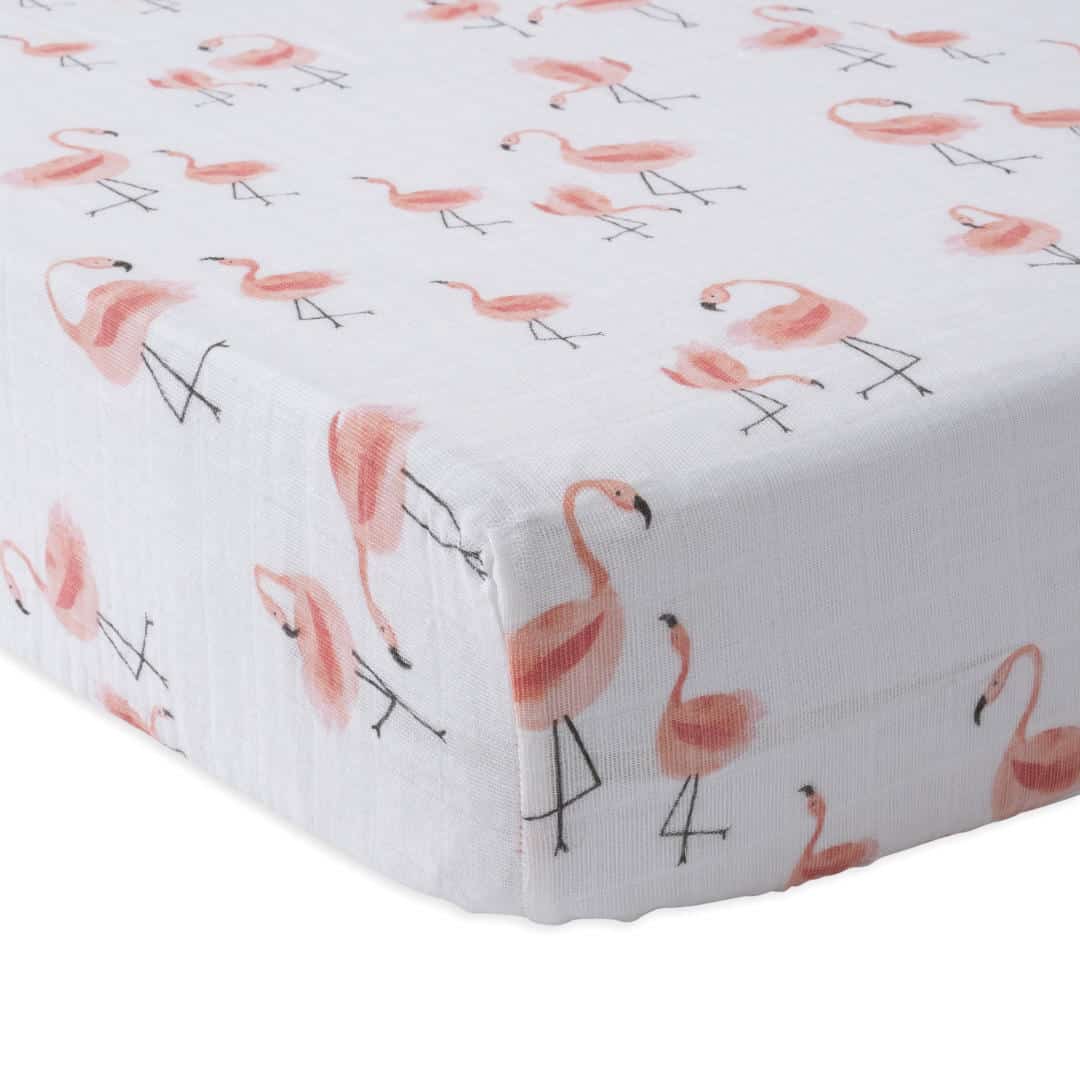 Cotton Muslin Crib Sheet - Pink Ladies