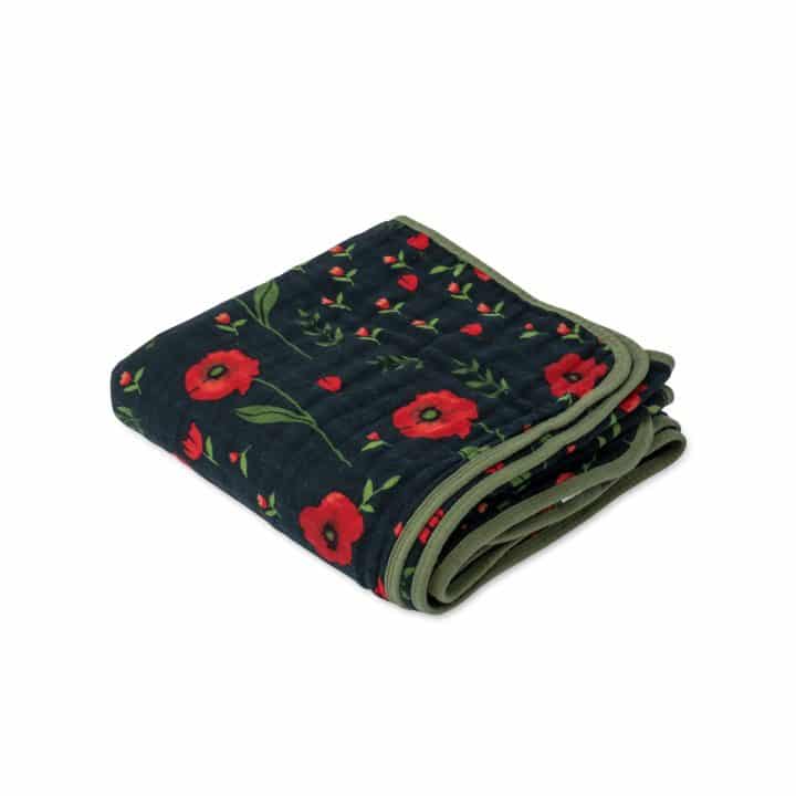 Cotton Muslin Quilt - Dark Summer Poppy