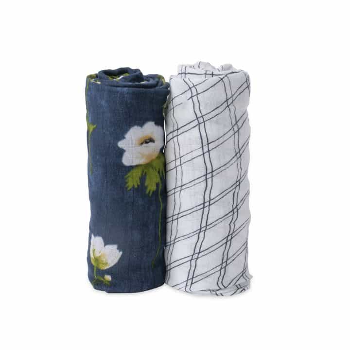 Deluxe Muslin Swaddle 2 Pack - White Anemone