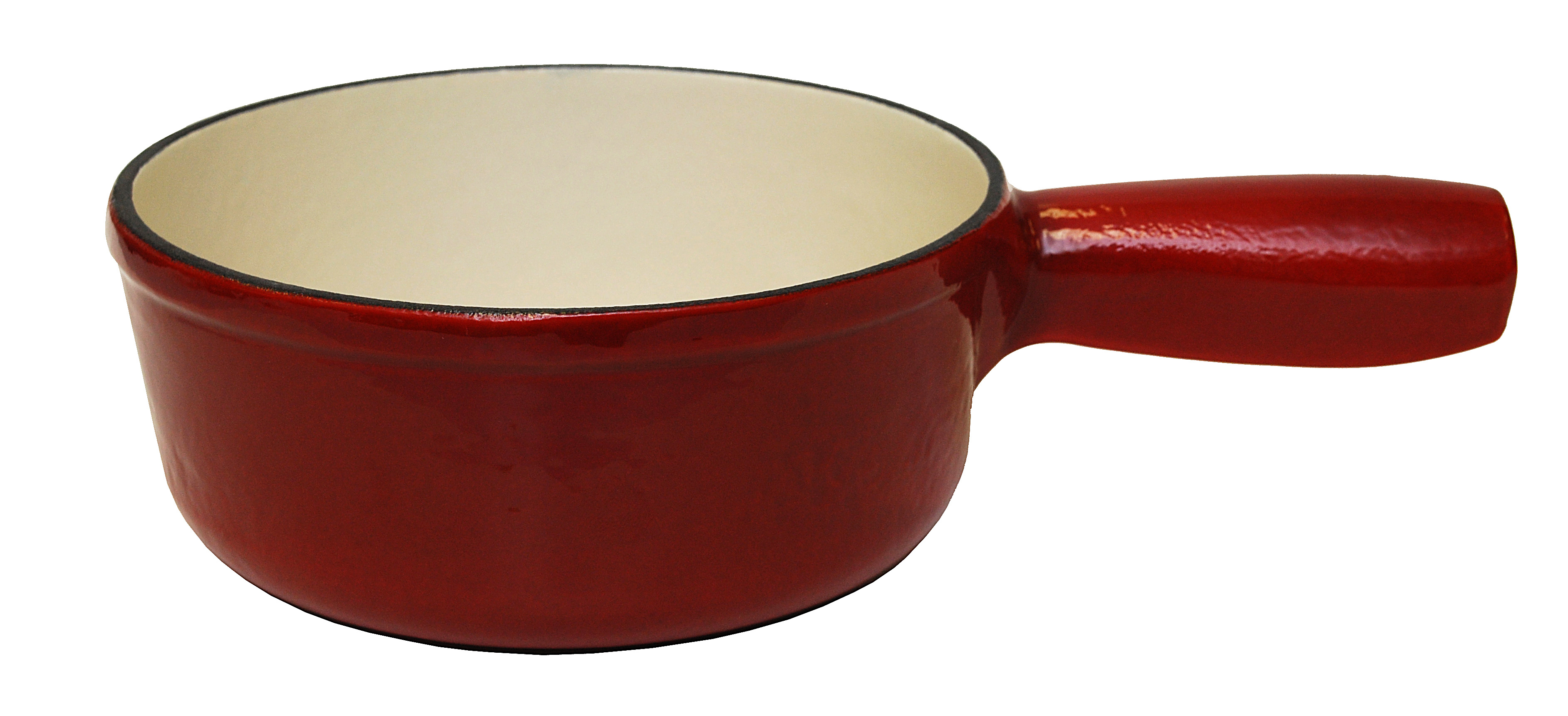 Caquelon Gusseisen rot/weiss Ø  17 cm 0.9 Lt.