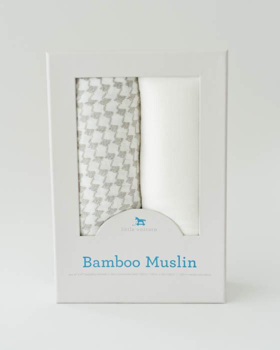 Deluxe Muslin Swaddle 2 Pack - Houndstooth Deluxe Muslin Swaddle 2 Pack - Houndstooth