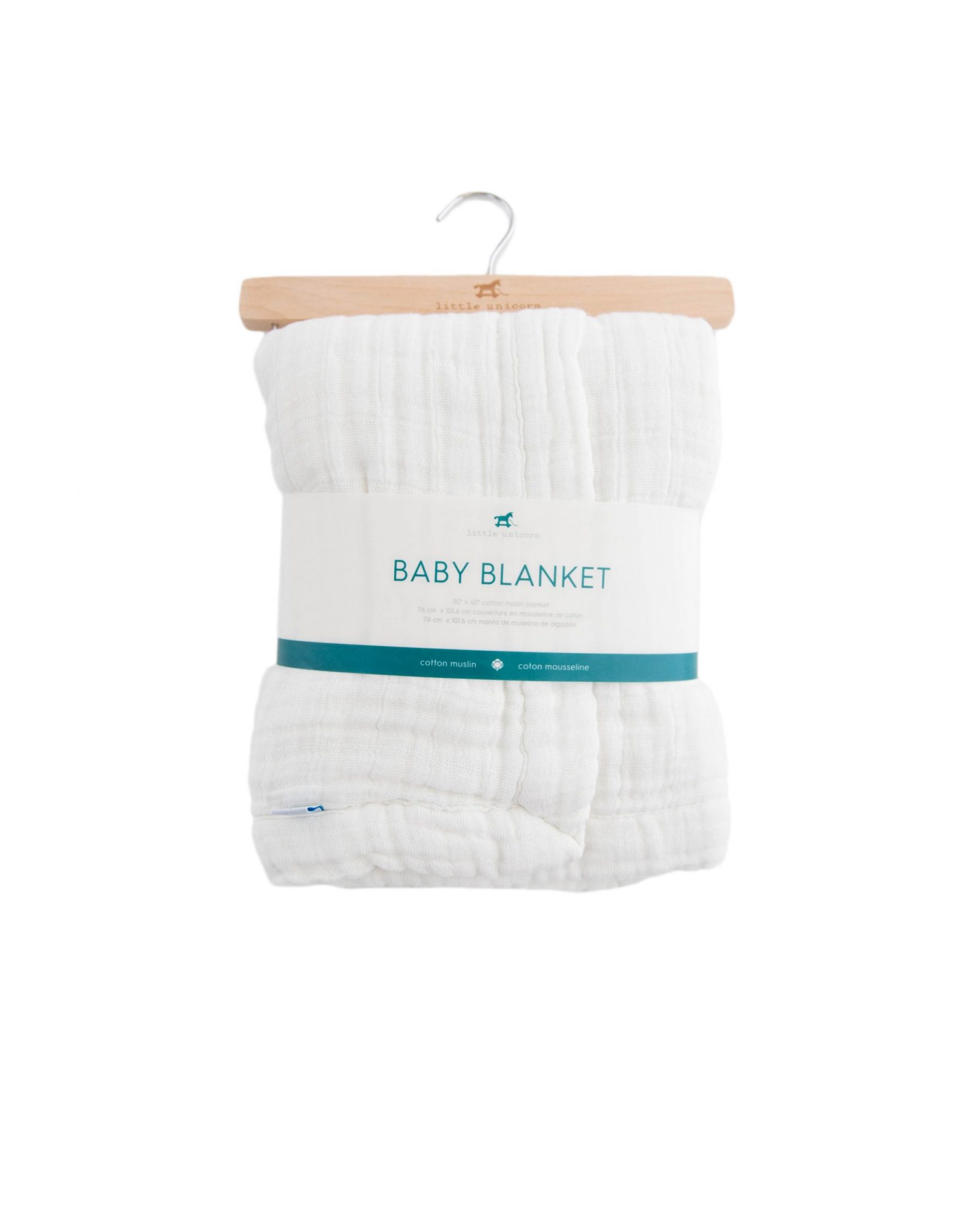 Cotton Muslin Baby Blanket - White Cotton Muslin Baby Blanket - White