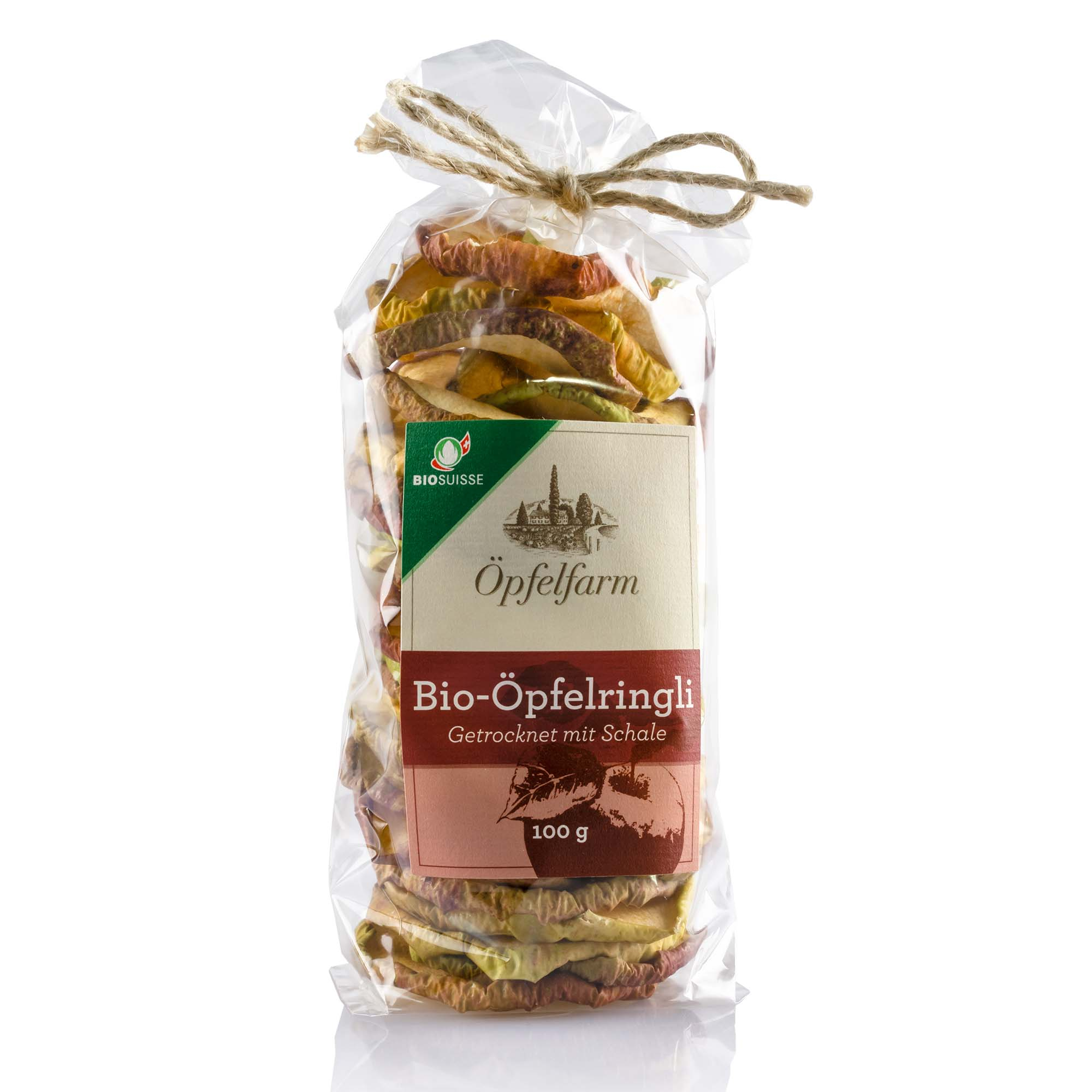 Bio Öpfelringli getrocknet mit Schale, 100g