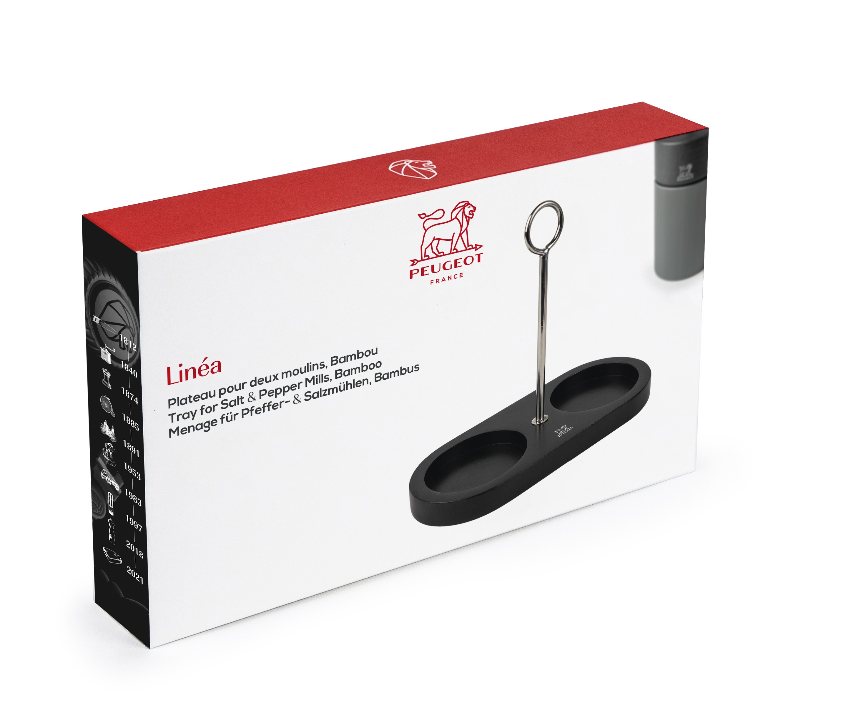 LINEA Bambushalter schwarz für Pfeffer- und Salzmühlen