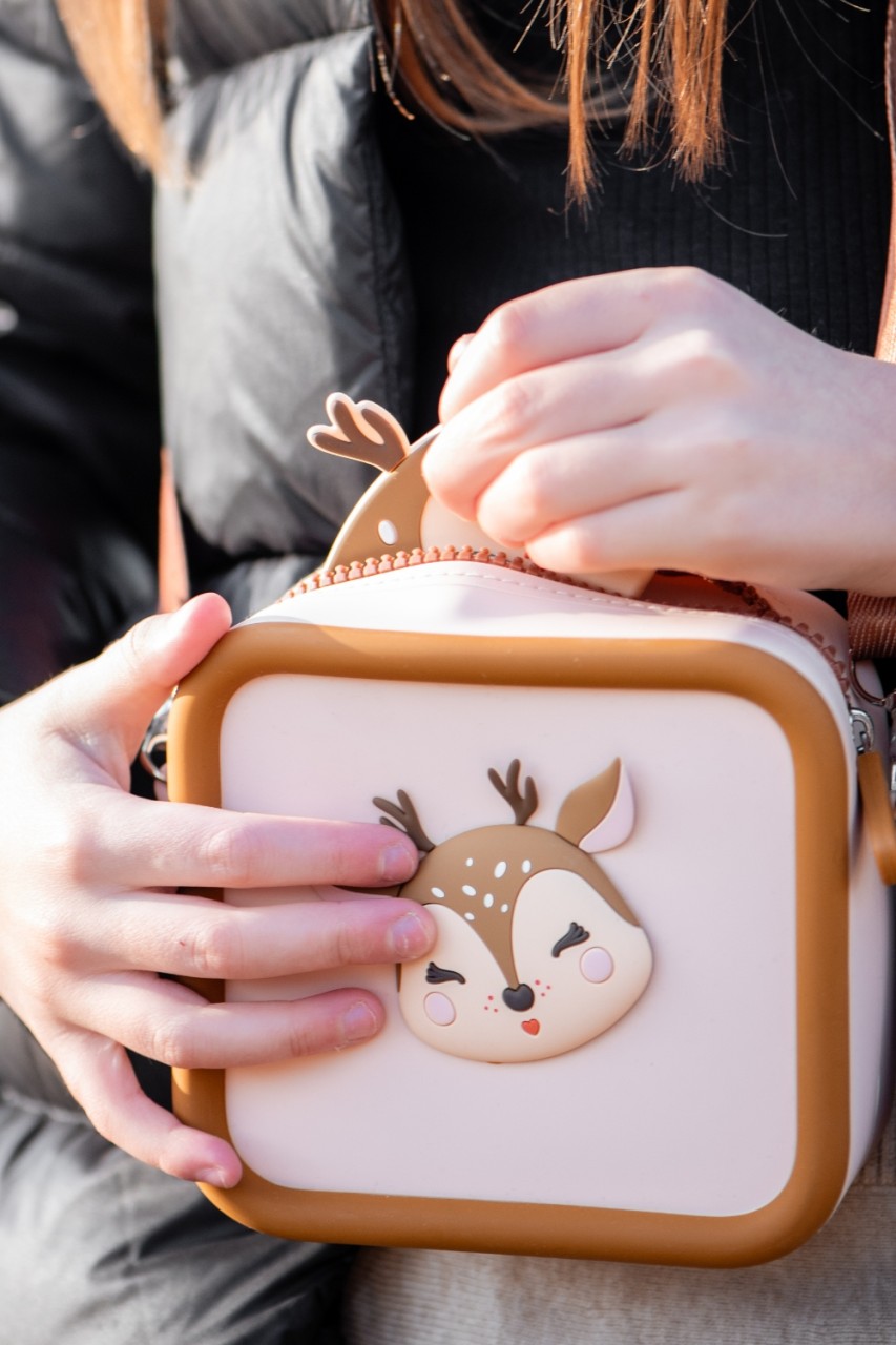 kinderspielzeug, tasche, rehe, accessoires, gelb-braun