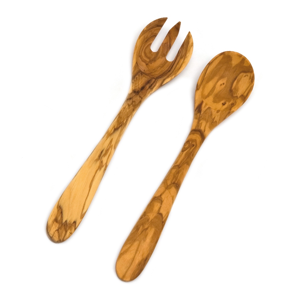 Salatbesteck 30cm Olivenholz