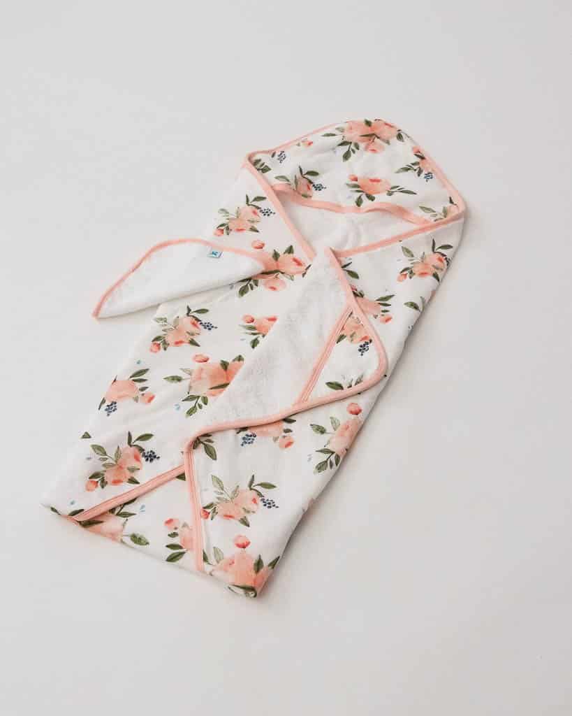 Hooded Towel & Wash Cloth Set -  Watercolor Roses