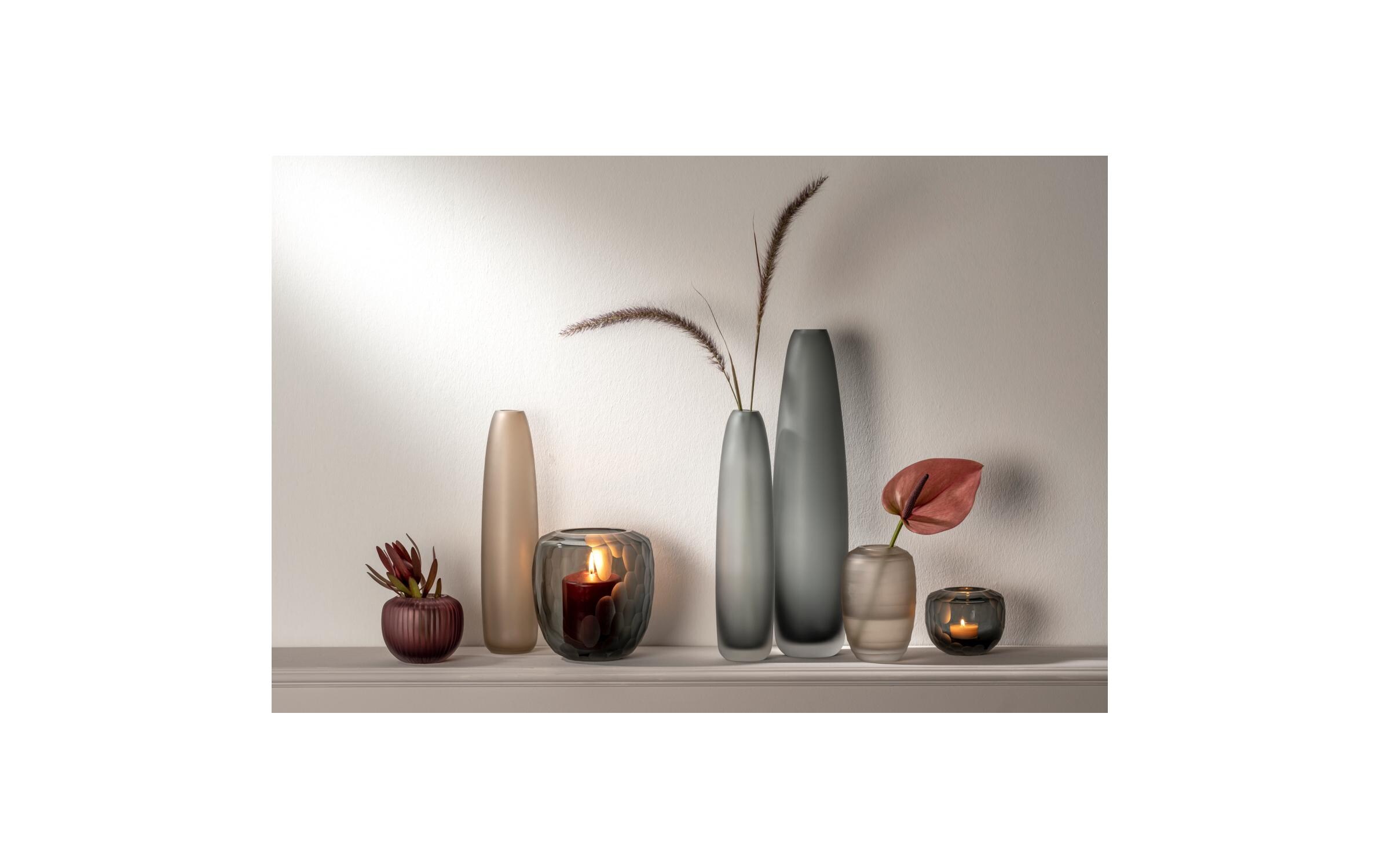 Leonardo Vase Bellagio, 10cm, Anthrazit