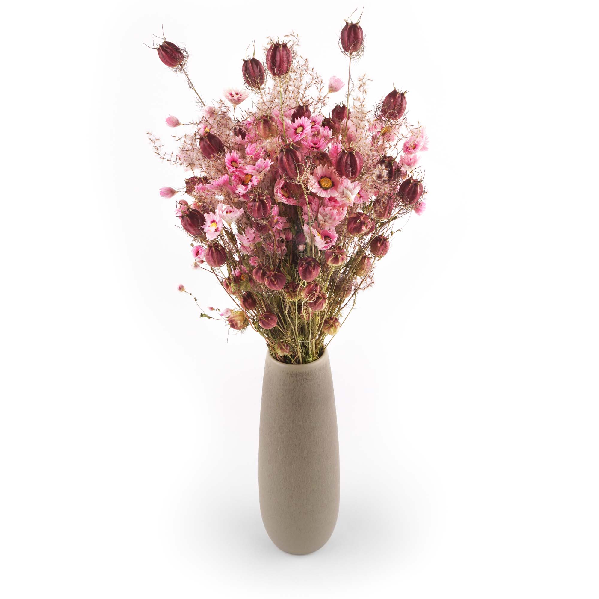 Trockenblumen Strauss "Lovely Joy" Blumen-Arrangement, Blumenstrauß, Glas, Töpferei, Vase