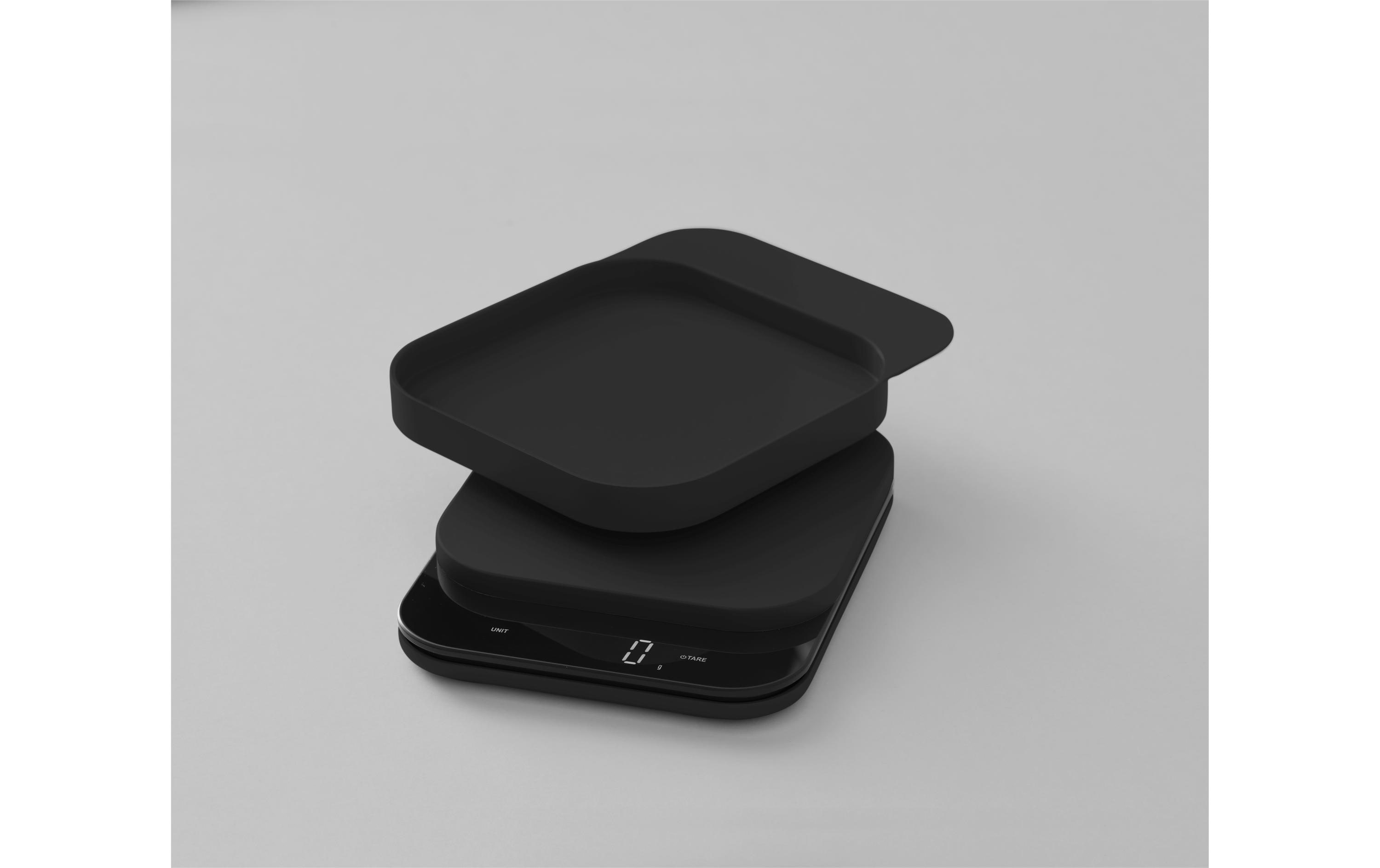 Küchenwaage, Digitale Waage, Schwarz, Glasplatte, Messskala