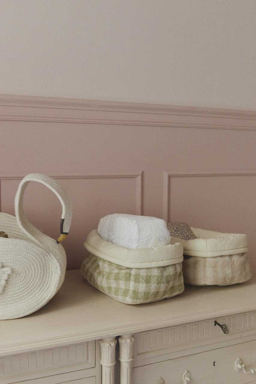 Dekoration für Zuhause, Leinen, Kissen, Korb