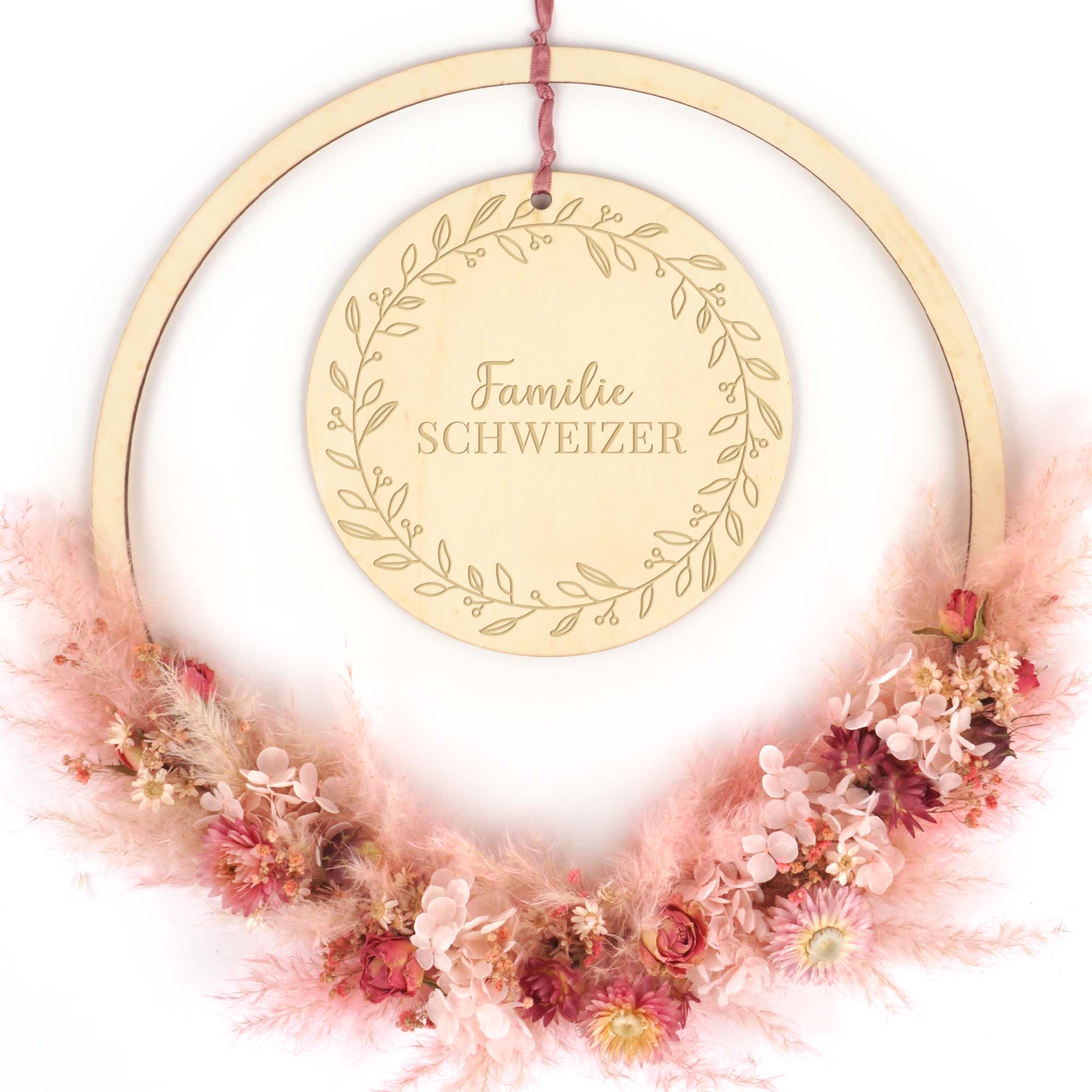 Flower Loop "Familienname", rosa