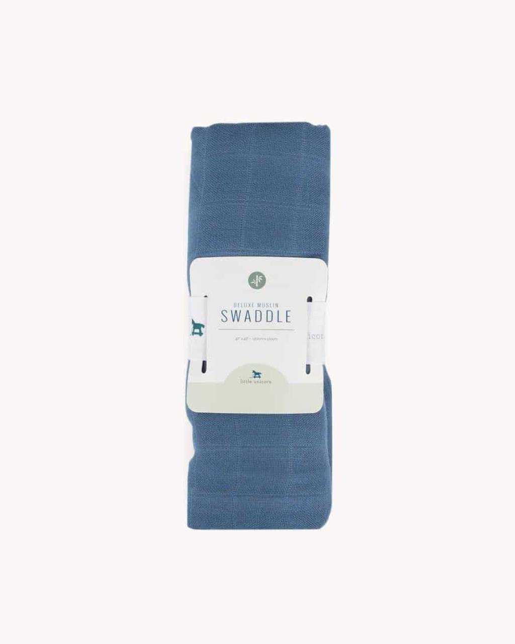 Deluxe-Muslin Swaddle, Blue Dusk
