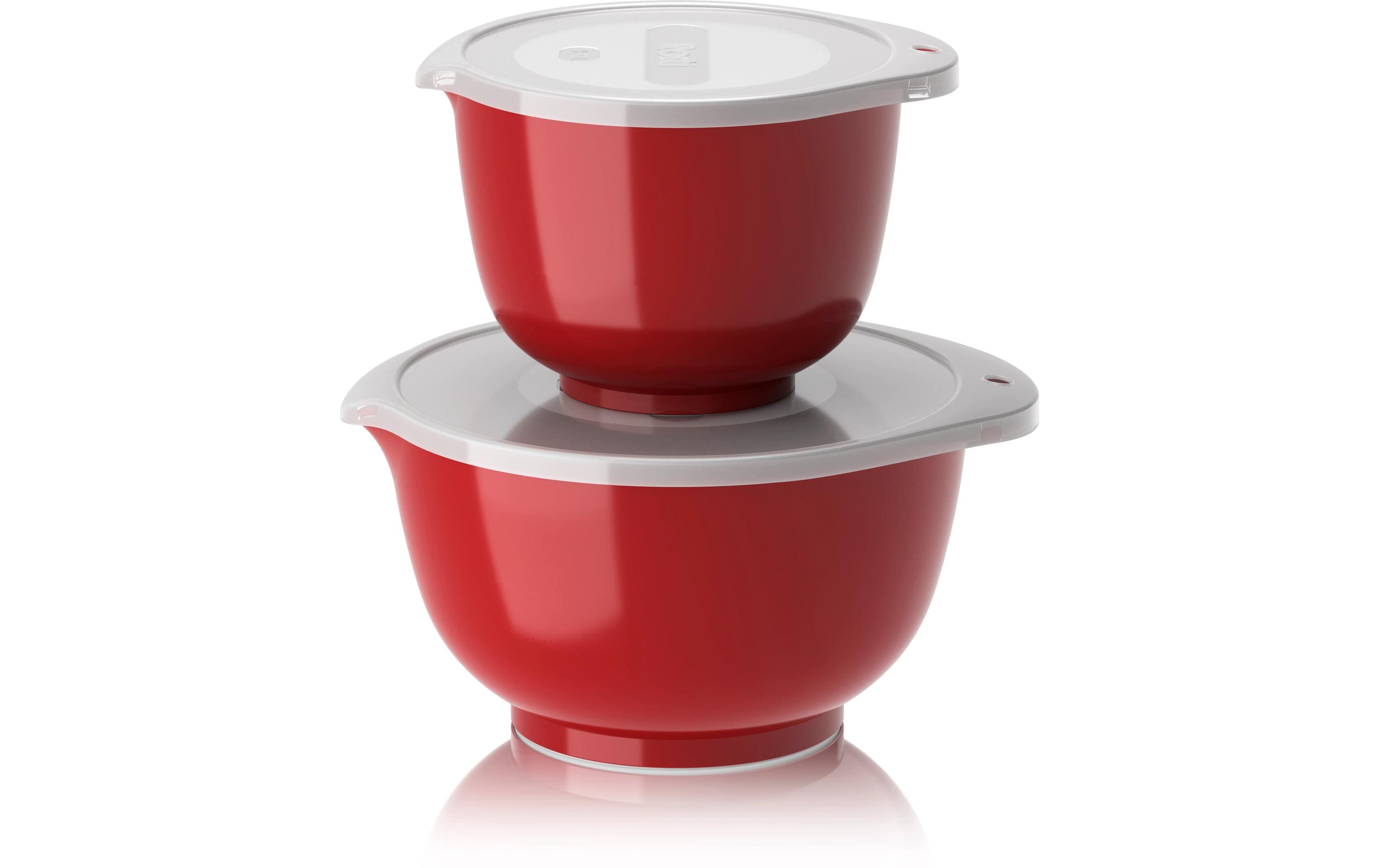 Mikrowellenbehälter, Rot, Schüssel, Stapelbar, Deckel mit Griff