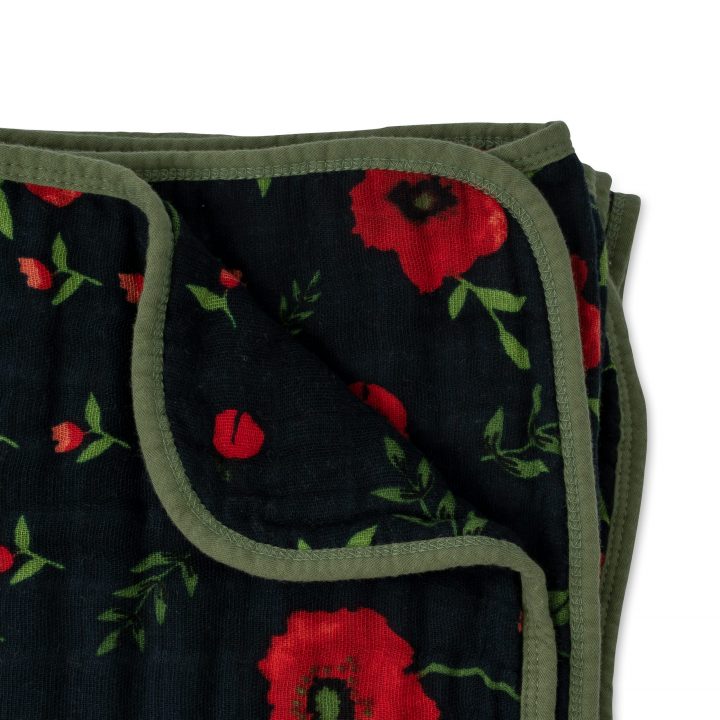 Cotton Muslin Quilt - Dark Summer Poppy