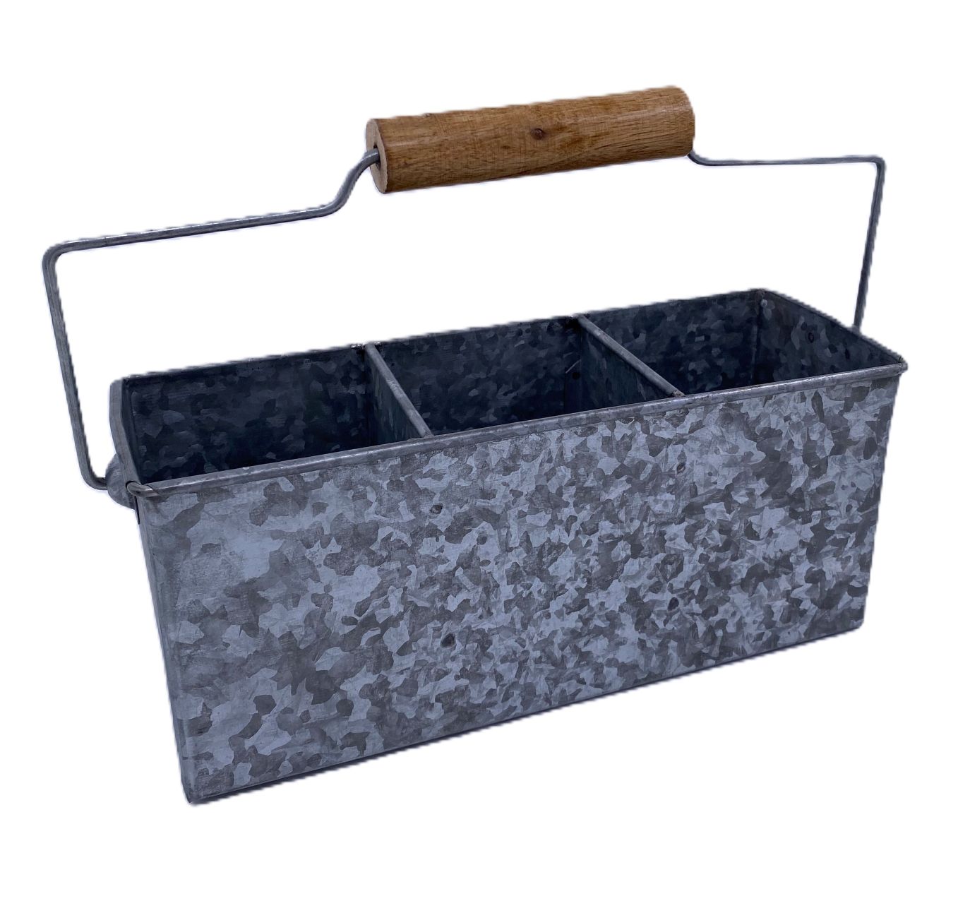 Besteckkorb 26x10x12 mit 3 Fächern aus verzinktem Metall