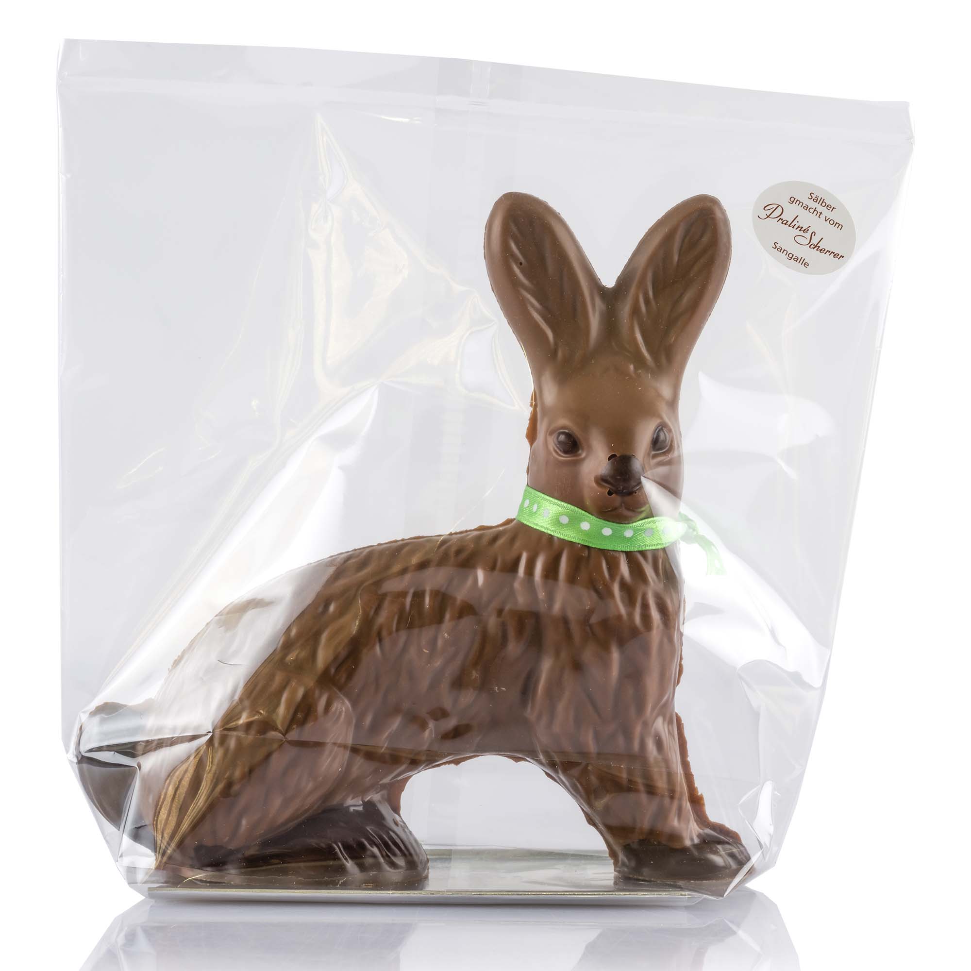 Osterhase handgeschöpft aus Milch Schokolade Höhe 14cm