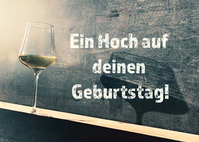Happy Birthday - Grusskarte Weinglas